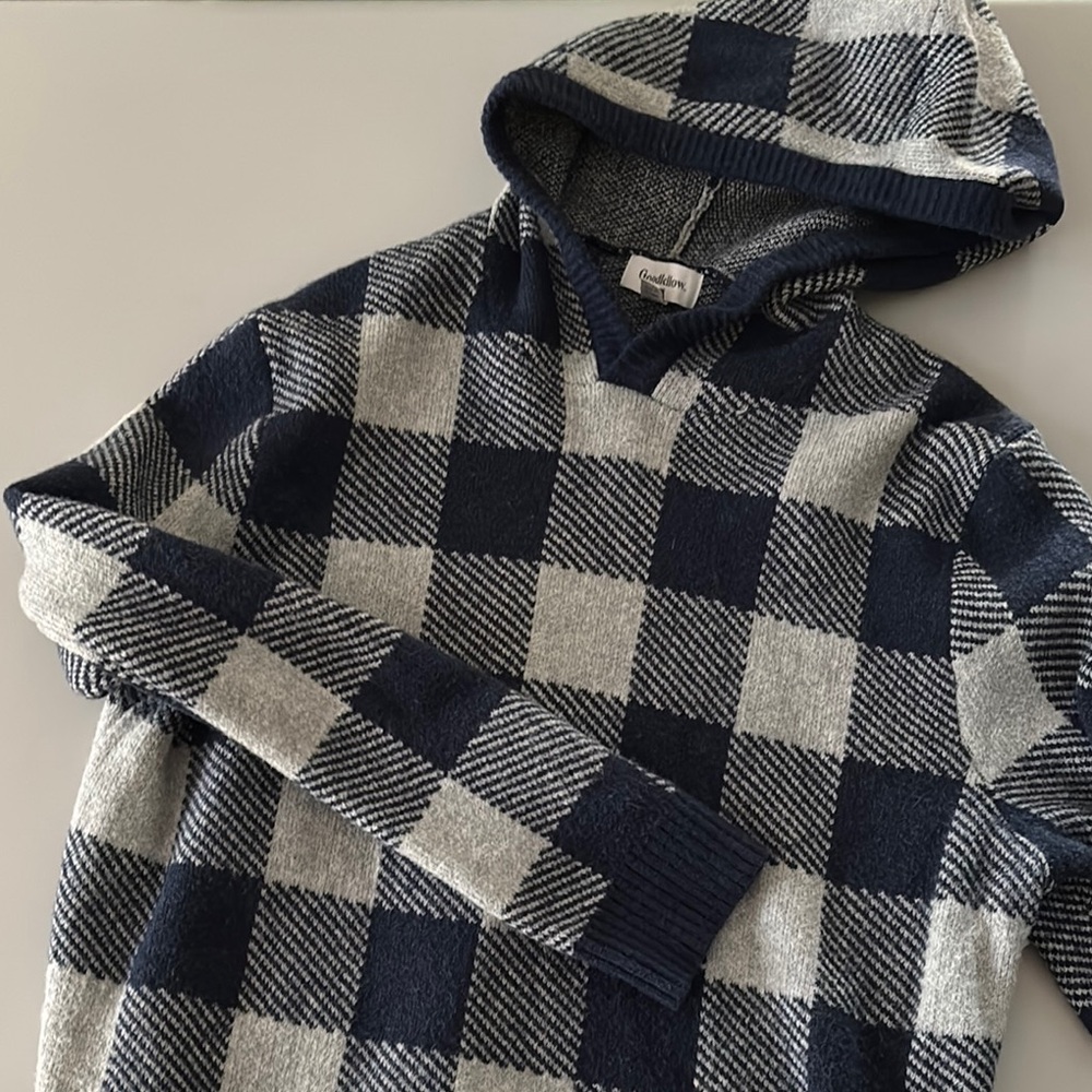 Goodfellow & Co. Navy and Gray Checkered Cardigan